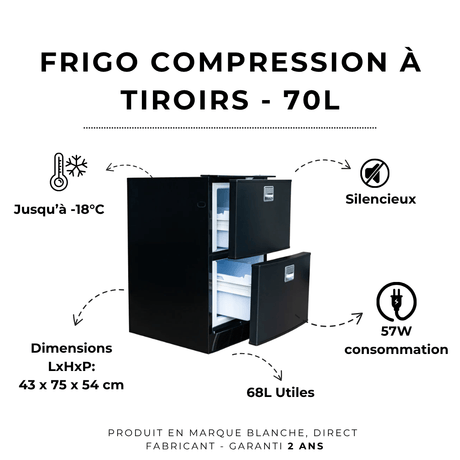 Réfrigérateur / Congélateur à compression BD 70L - Vanlife - Store