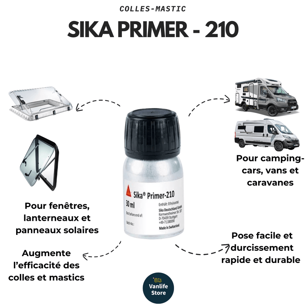 Sika Primer - 210 – Primaire de Collage 30 ml (Aluminium, Acier Galvanisé & Inox) - Vanlife - Store