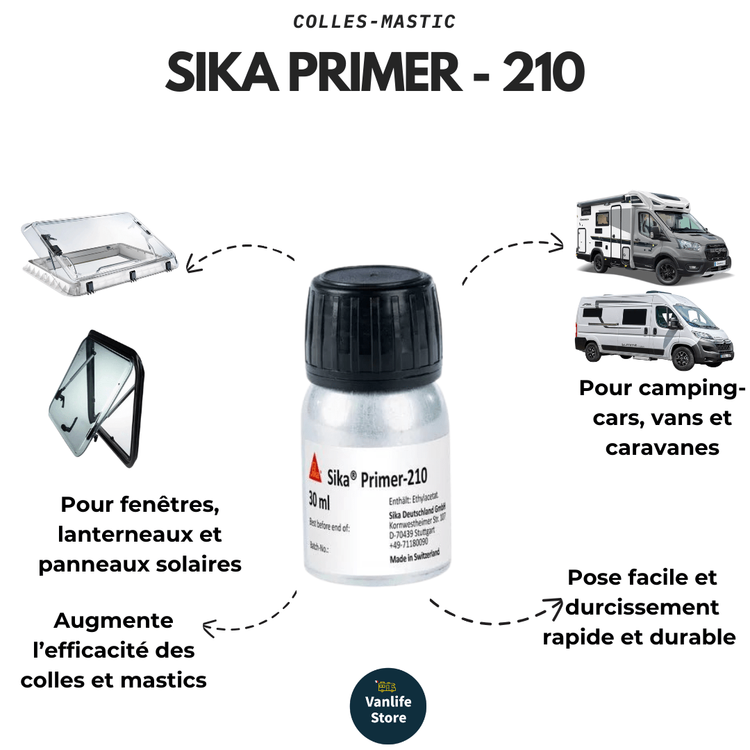 Sika Primer - 210 – Primaire de Collage 30 ml (Aluminium, Acier Galvanisé & Inox) - Vanlife - Store