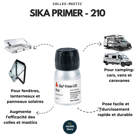 Sika Primer - 210 – Primaire de Collage 30 ml (Aluminium, Acier Galvanisé & Inox) - Vanlife - Store