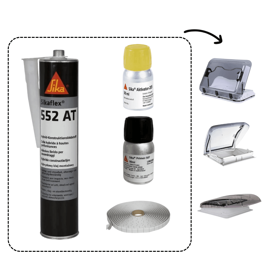 SikaFlex Pack for Skylights (Cleaner/Primer/Filler/Adhesive) - EuroVan - shop