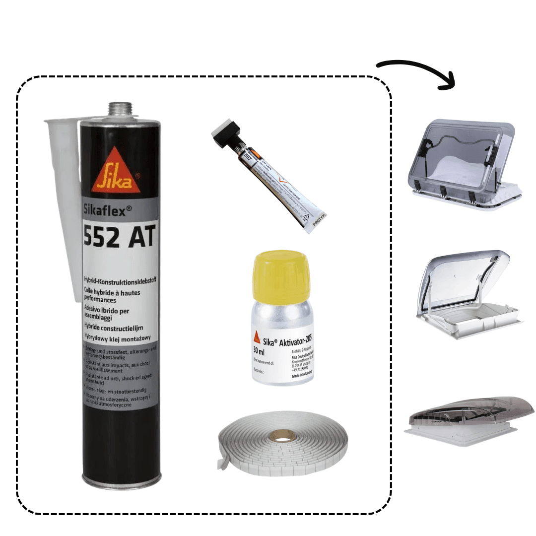 SikaFlex Pack for Skylights (Cleaner/Primer/Filler/Adhesive) - EuroVan - shop