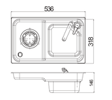 Stainless steel sink pack with 1 gas burner folding tap and 12V water pump for campervan - view 4