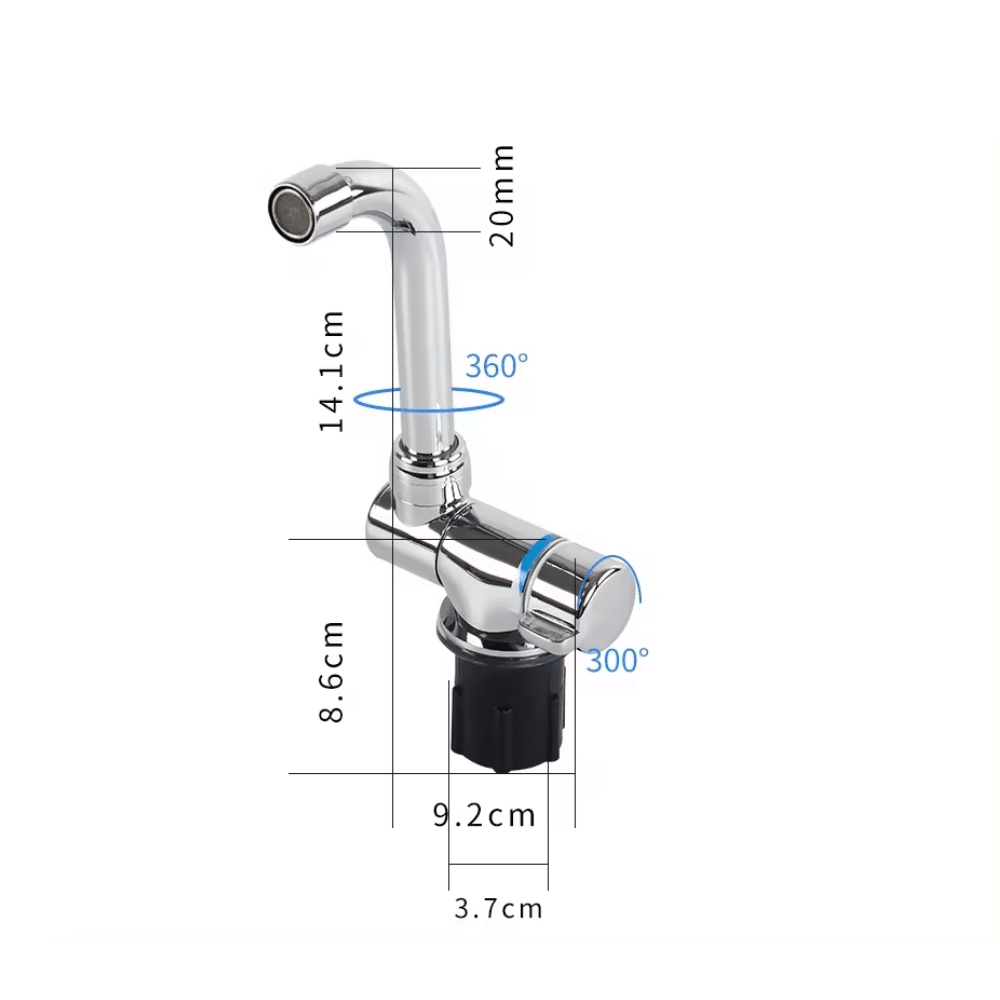 Stainless steel sink pack with 1 gas burner folding tap and 12V water pump for campervan - view 9