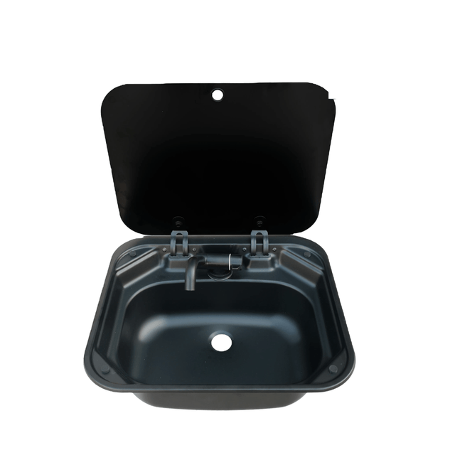 Stainless steel sink with tap black edition 40x35cm for campervan motorhome