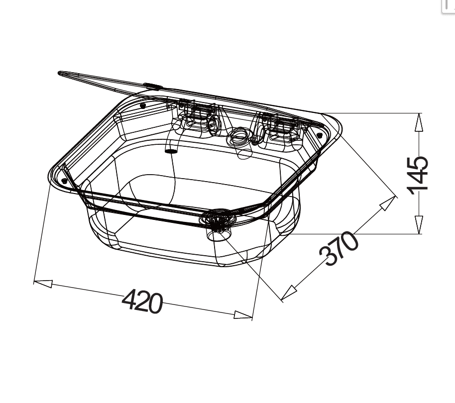 Stainless steel sink with tap black edition 40x35cm for campervan motorhome - view 2