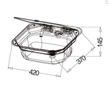 Stainless steel sink with tap black edition 40x35cm for campervan motorhome - view 2