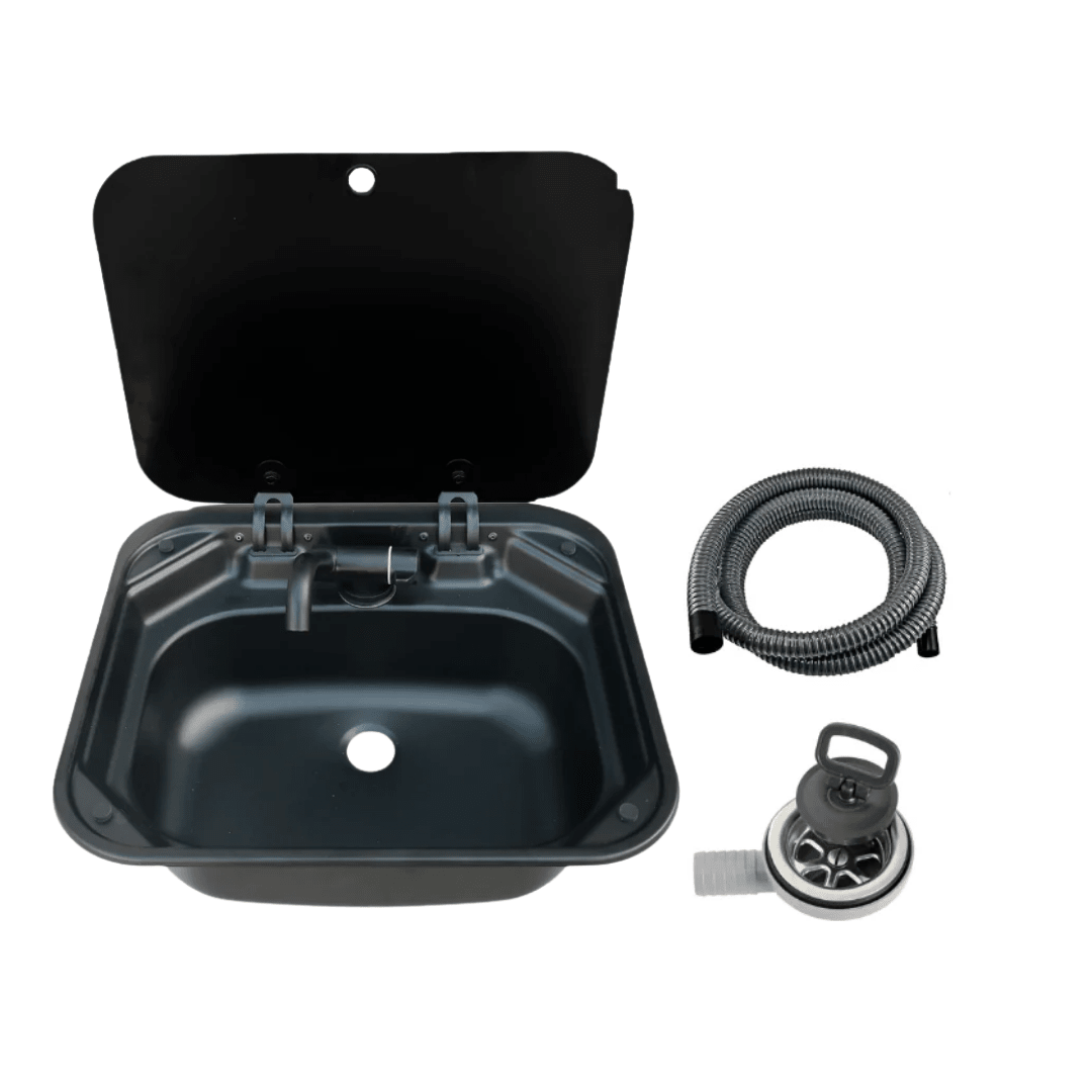 Stainless steel sink with tap black edition 40x35cm for campervan motorhome - view 4