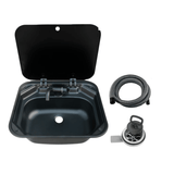 Stainless steel sink with tap black edition 40x35cm for campervan motorhome - view 4