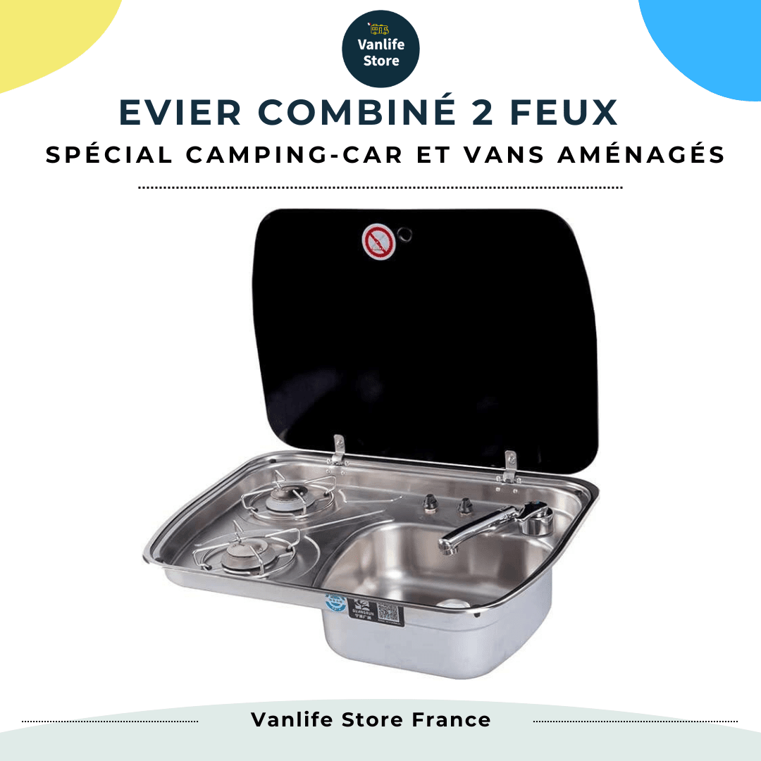Stainless steel sink - Combined with 2 burners - EuroVan - shop