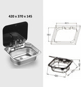 Stainless Steel Sink with Tempered Glass Cover – Rectangular - EuroVan - shop