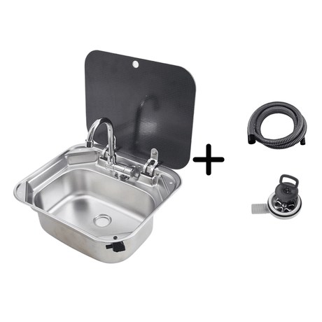 Stainless Steel Sink with Tempered Glass Cover – Rectangular - EuroVan - shop