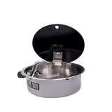Stainless steel sink with tempered glass cover – Round basin - EuroVan - shop
