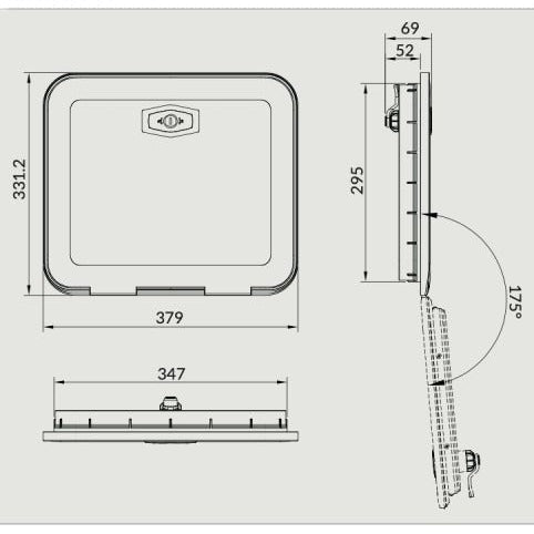 Service hatch dimensions 379 x 331 mm - EuroVan-shop