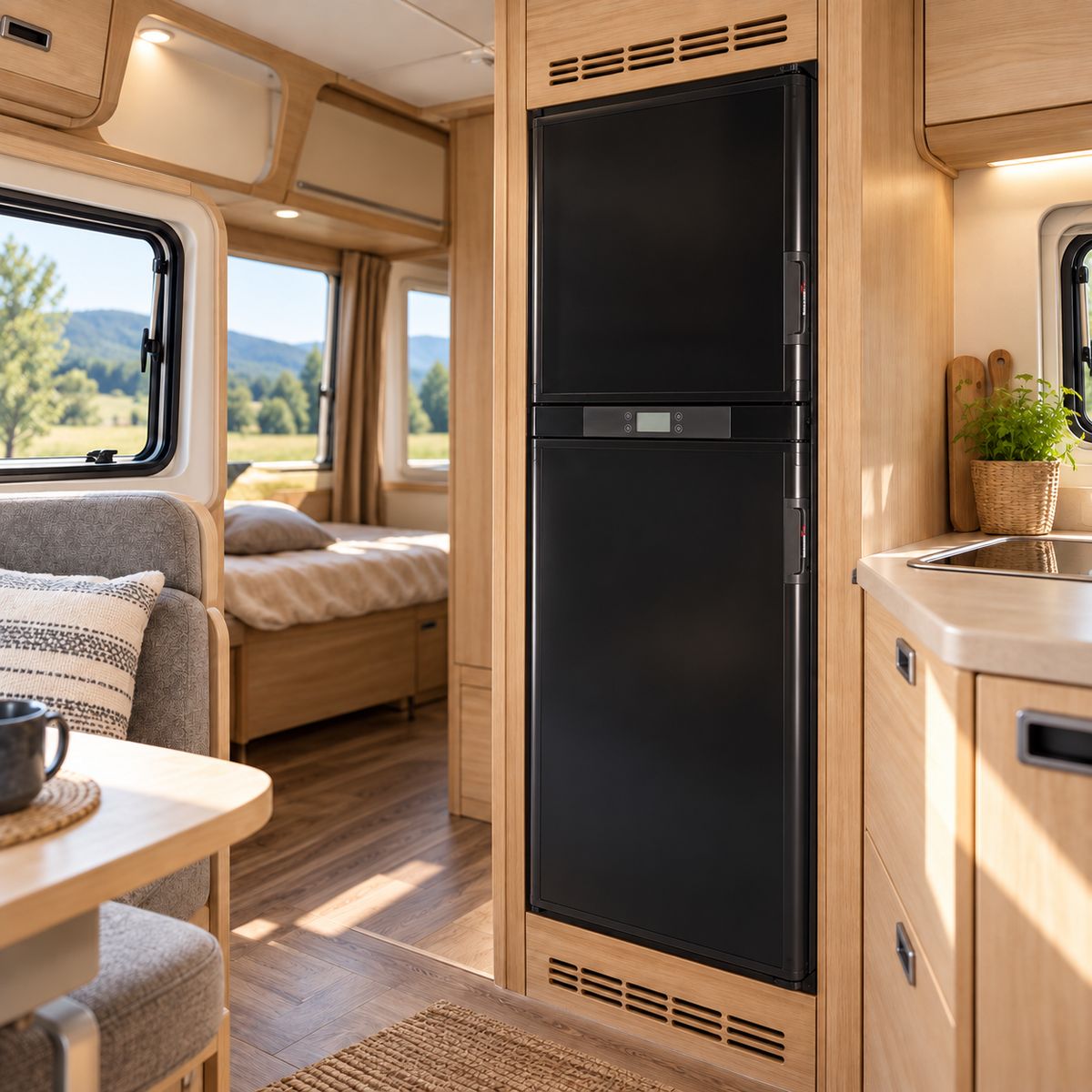 VanCool 170L installed in a motorhome — closed