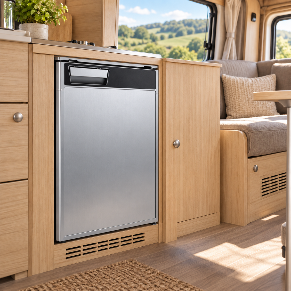 VanCool 85-SVR installed in a motorhome — closed