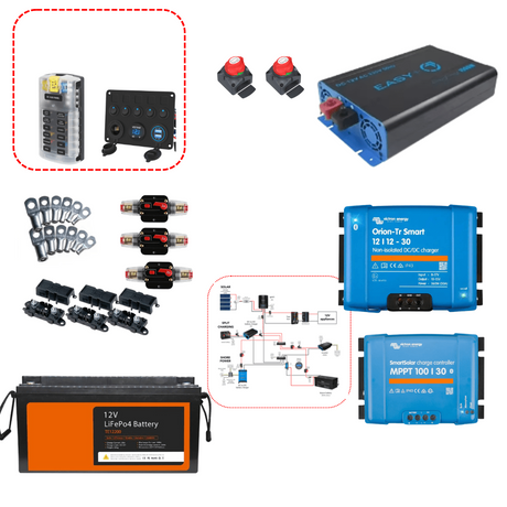 VANPOWER campervan electrical kit with wiring diagram