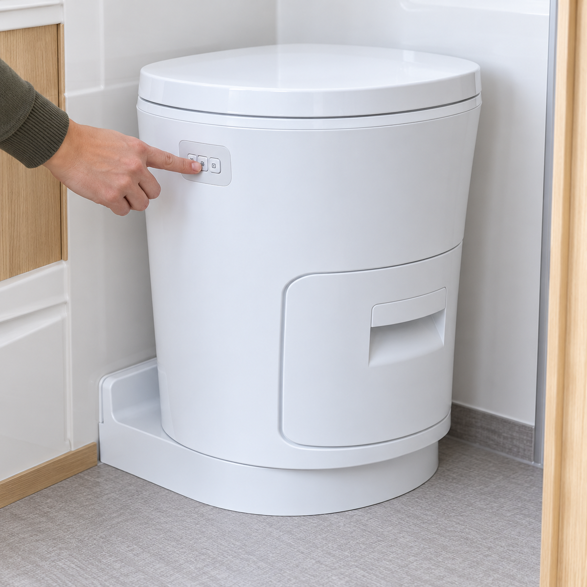 Starting cycle with lid closed — illustration